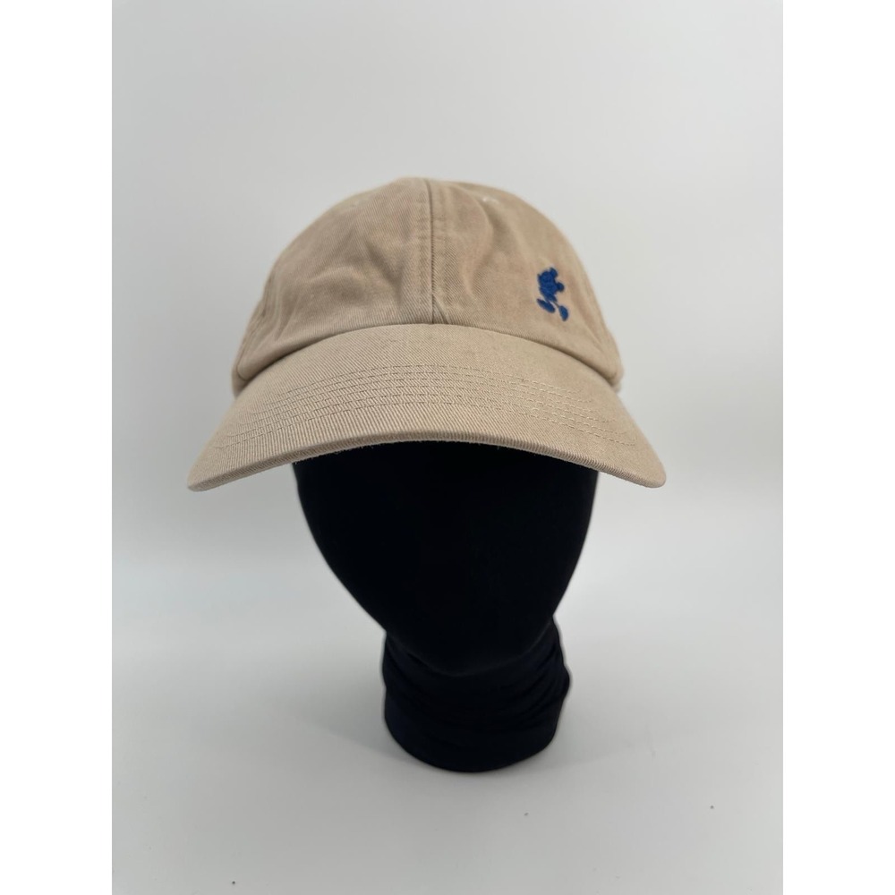 Disney Parks Embroidered Mickey Mouse Blue Icon Hat Cap Khaki Beige Adjustable